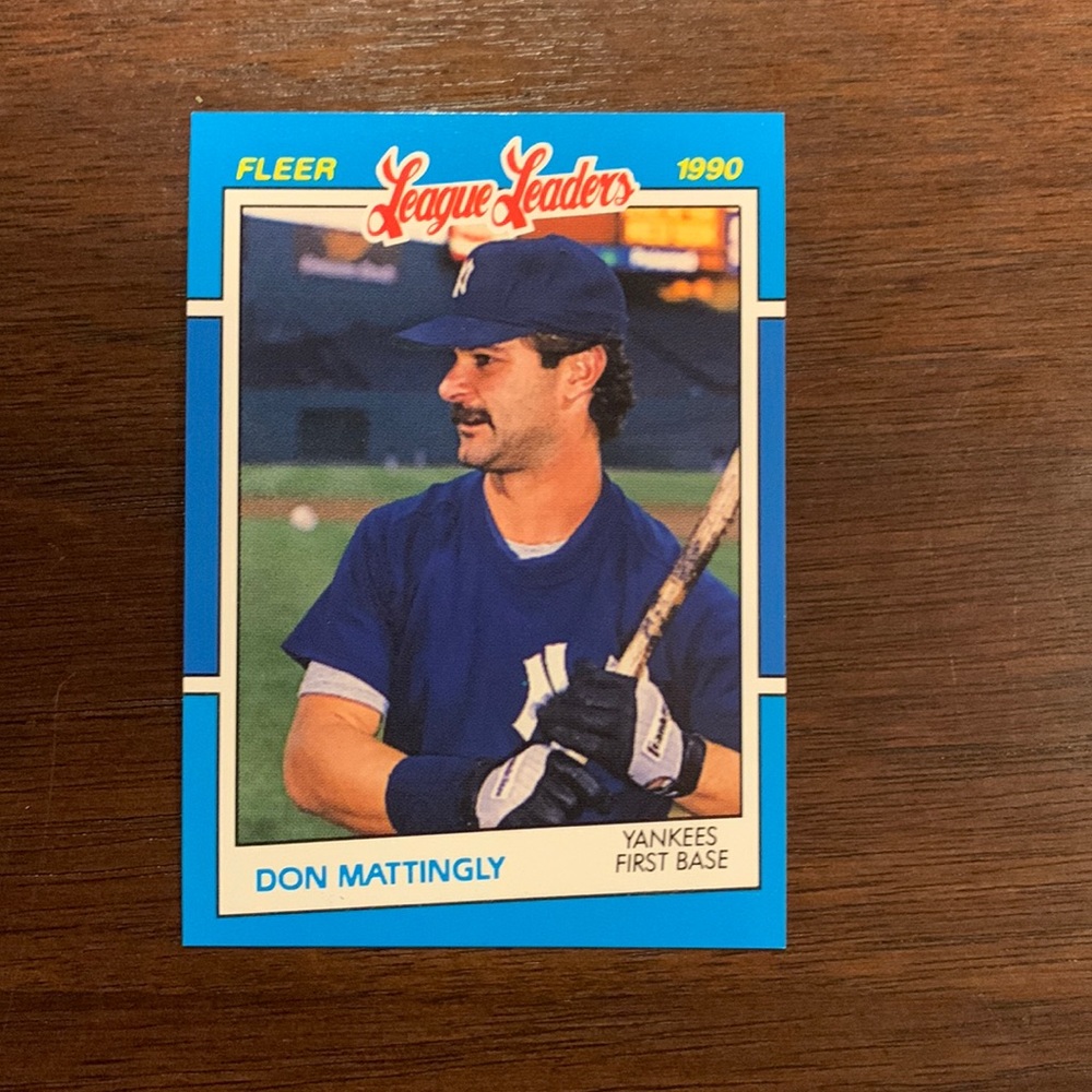 Don Mattingly 1990 Fleer League Leaders Card # 23 of 44